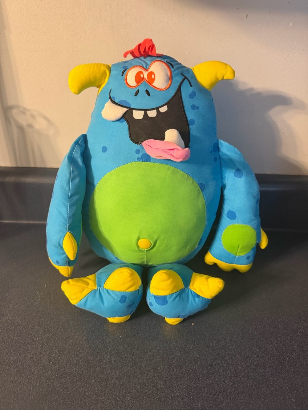 Gross Out Doodle Monster Plush Stuffy Toy 2006 Hidden Surprise Blue No Marker